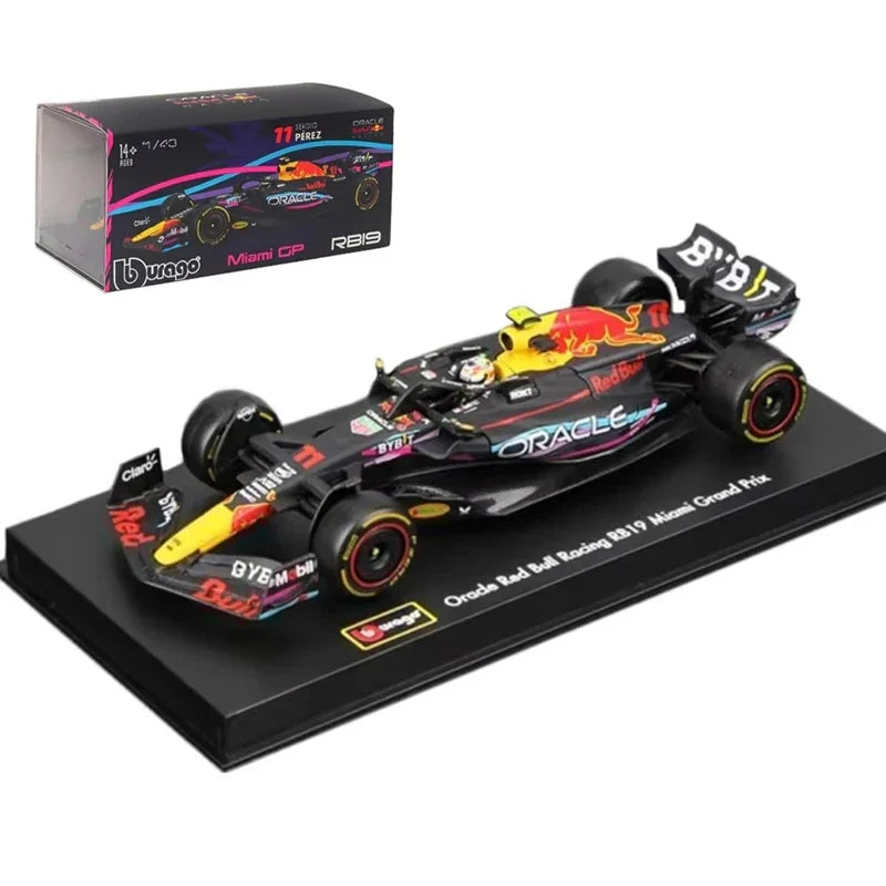 Bburago 1:43 Red Bull F1 Rb19 Las Vegas Miami 1 Verstappen 11 Perez Alloy Scaled Die-Cast Car Model Toys Collection Kid Gift