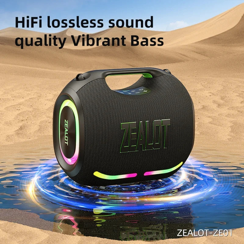Zealot-ZE01 120W Big Power Portable Bluetooth Speaker Wireless TWS Subwoofer Bluetooth Speaker Waterproof Mobile HIFI Quality