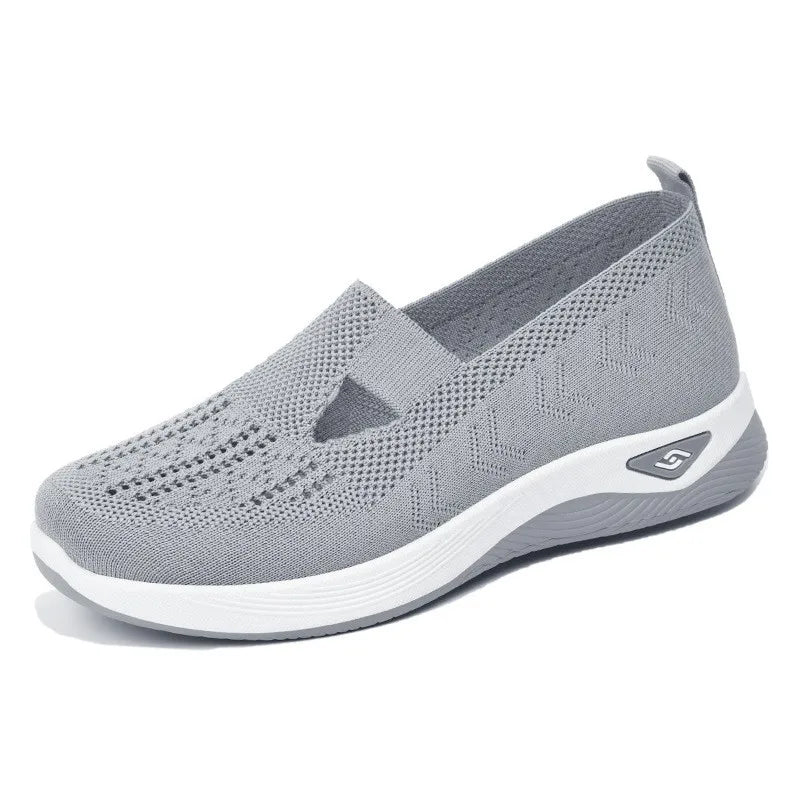 2025 Spring Women's Sports Shoes Mesh Fashionable Breathable Lightweight Non-slip Wear-resistant Casual Sports Shoes Flat Shoes