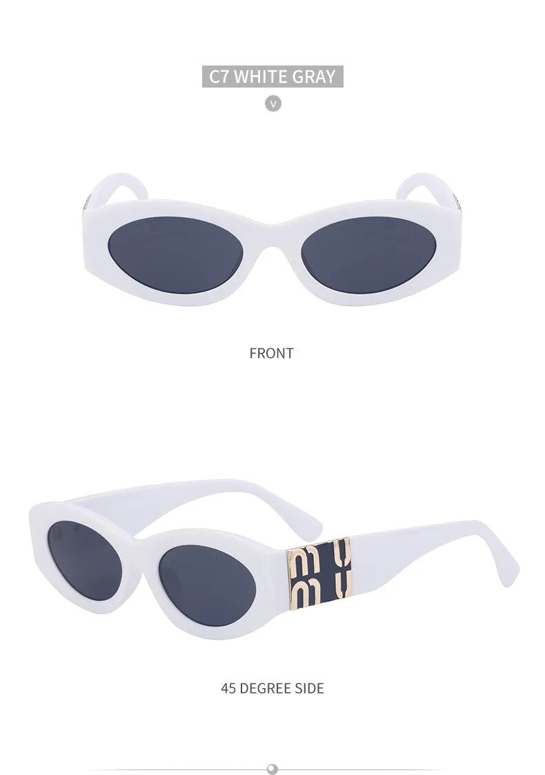 Vintage Oval Women's Sunglasses Luxury Designer Brand Men's Small Frame Cat Eyes Sunglasses gafas de sol UV400