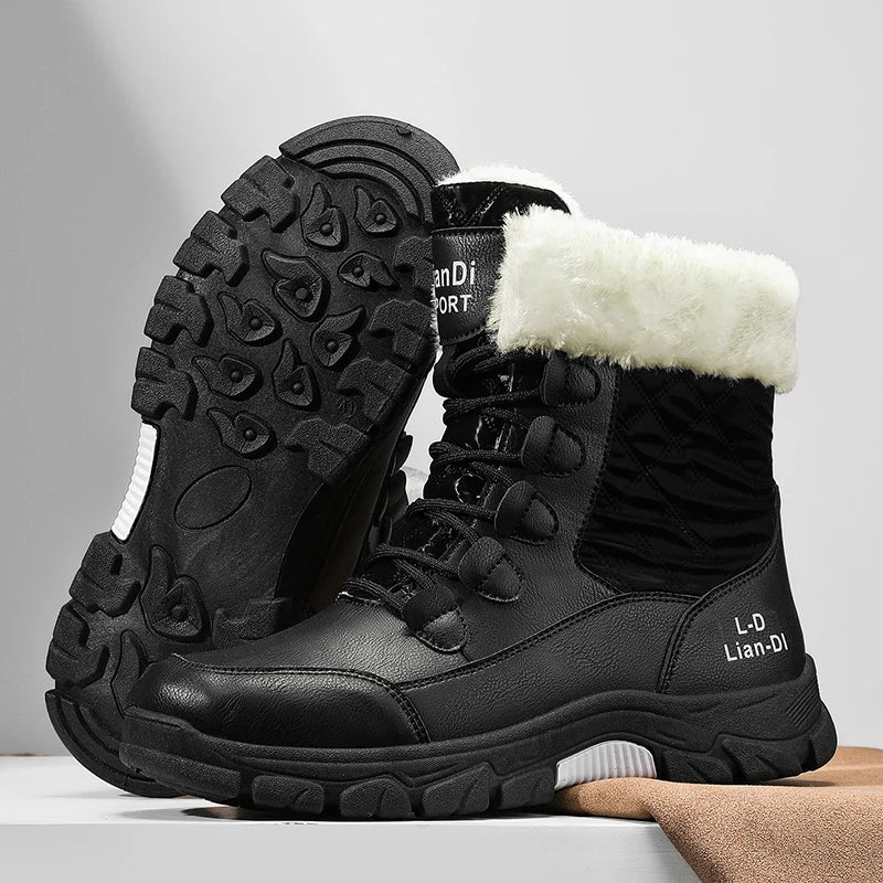 Men's Outdoor, Velvet Snow Boots Waterproof  Cold Proof Long Boots