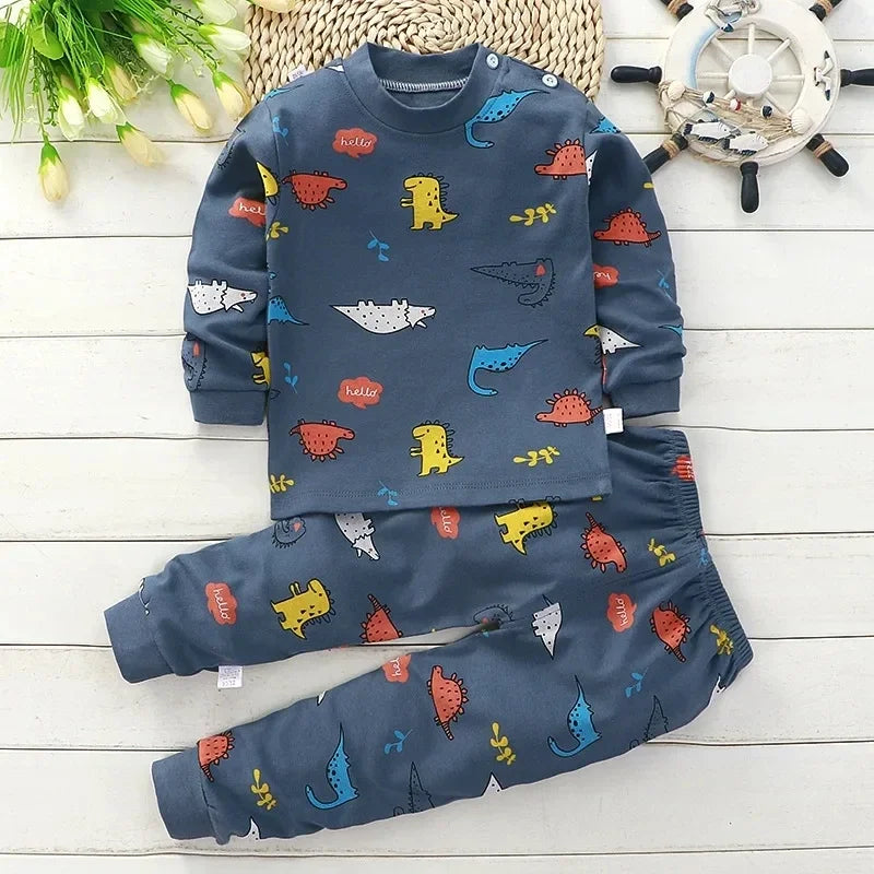 Kids Clothes Children Sets Children's Clothing Boys Girls CottonAutumn winter Clothing Pants Sleepwear Christmas Gift