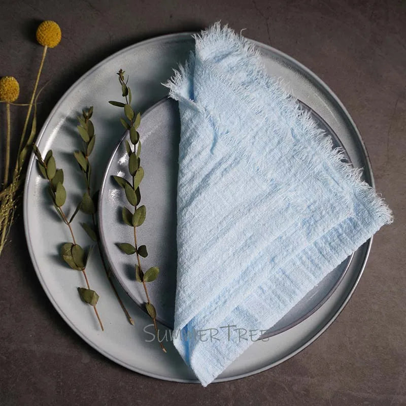 Large Napkins Cotton Gauze 41cm Napkin Muslin Tea Towels Dinner Retro Cheesecloth Wedding Party Rustic Table Decoration 16inch