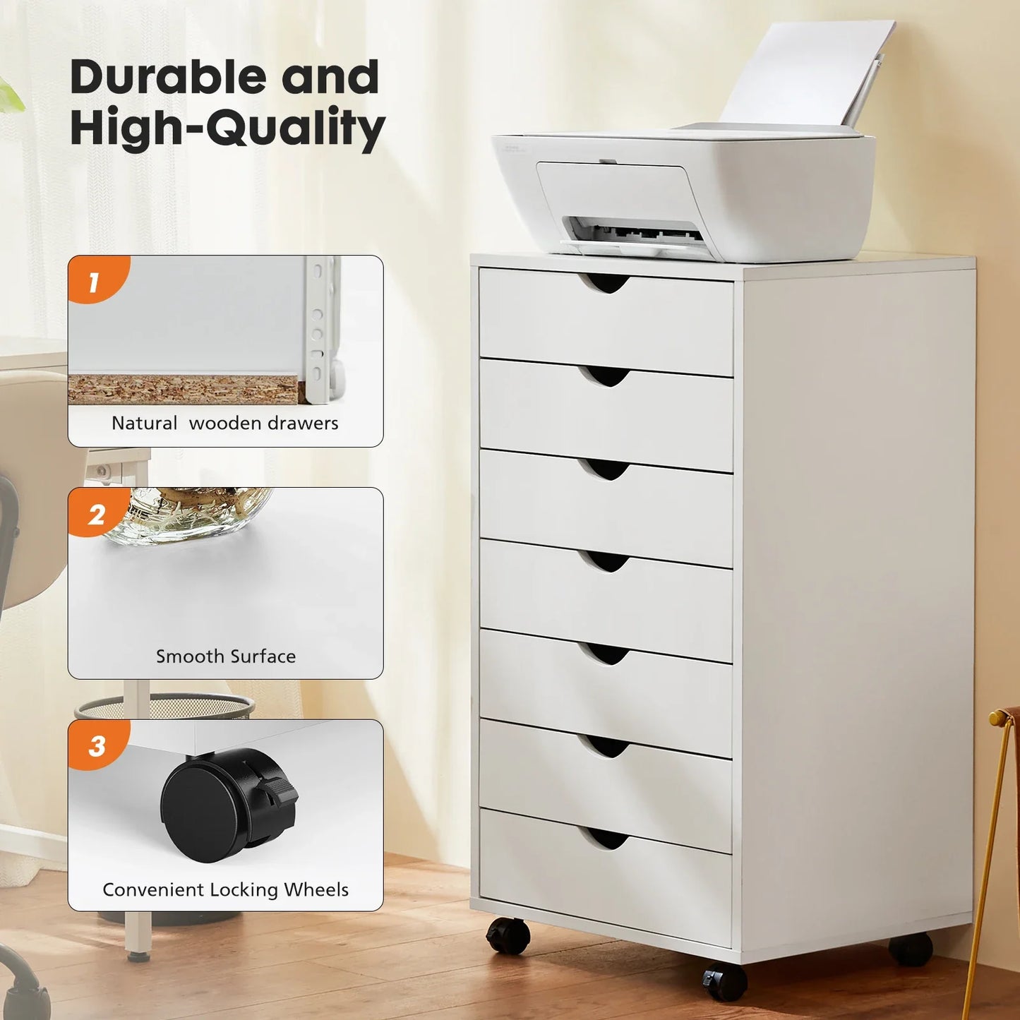 7 Drawer Chest Dressers Nightstand Storage Cabinet.
