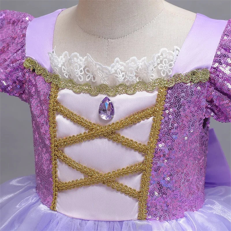 Cinderella Belle Costume for Girls Halloween Disguise Cosplay Rapunzel Princess Dress Baby Christmas Birthday Party Kids Clothes