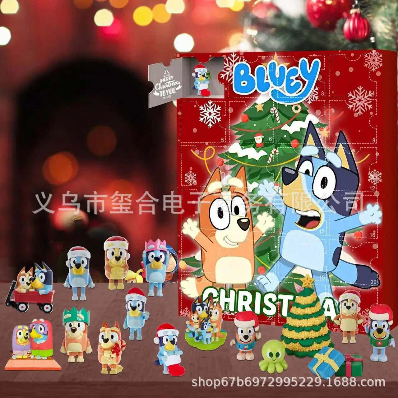 Moose Advent Calendar Christmas Bluey Anime Figurine Halloween Toys Surprise Blind Box Model Doll Kid Countdown Decoration Gift