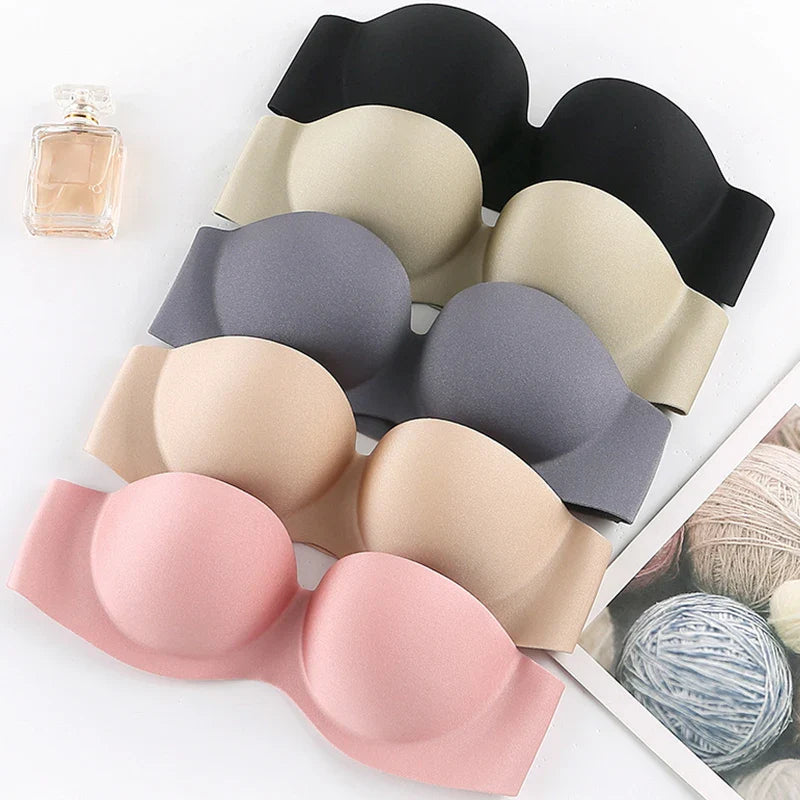 Front Closure Sexy Push Up Bra Invisible Female Brassiere Strapless Seamless.