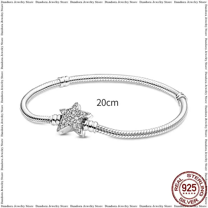 New in 925 Sterling Silver Snake Chain Charm Bracelet Fits Original Brand Pendant Charm Bead For Women Heart Bracelets Jewelry