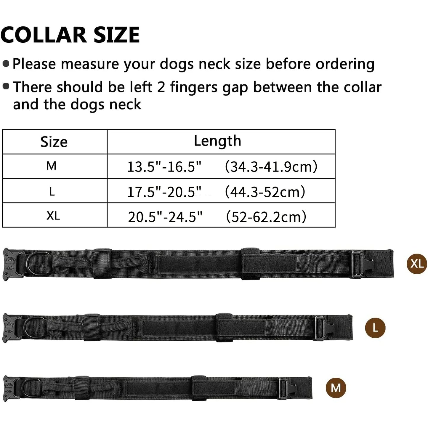 Tactical Dog Collar Adjustable Military Training Nylon Dog Necklace with Control Handle Heavy Metal Buckle for Medium Large Dog