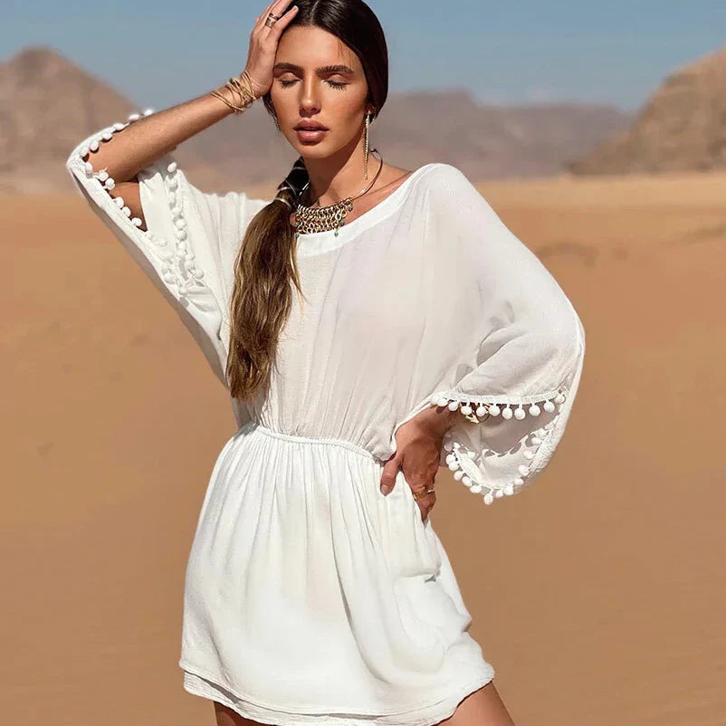 Bikini Cover Up Lace Hollow Crochet Swimsuit Beach Dress Women 2024 Summer Ladies Cover-Ups Bathing Suit Beach Wear Tunic