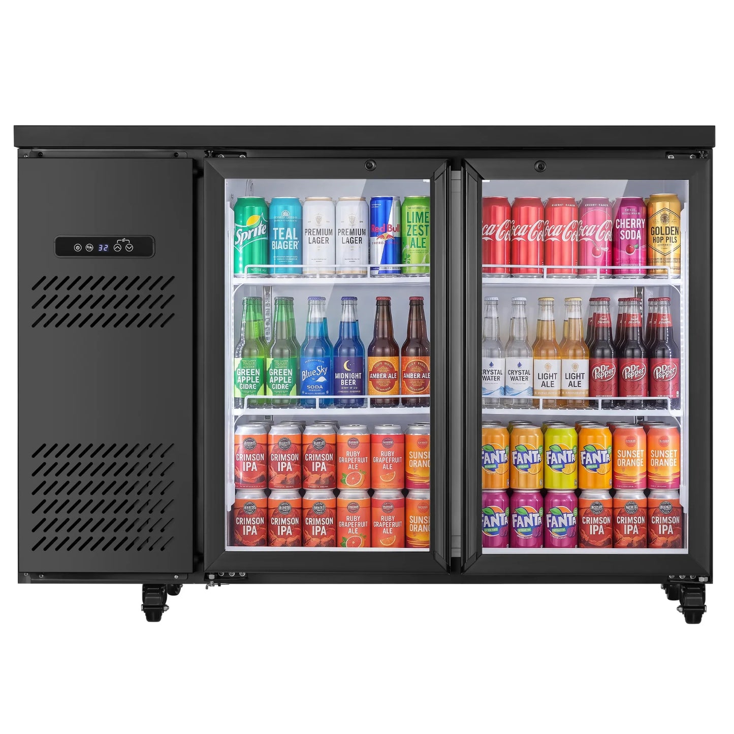 Commercial Portable Fridge 3 Door Air Cooling Frostless Display Cabinet Bar Counter Refrigerator Refrigerated Cabinet