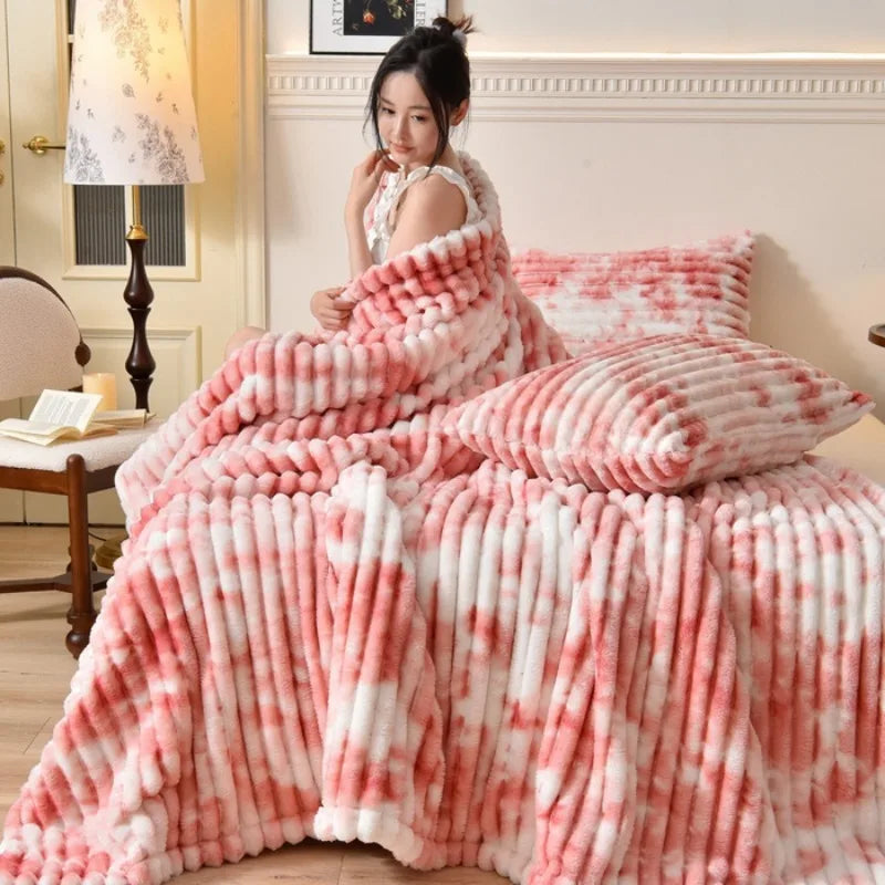 Flannel Blanket Queen Size Spring, Autumn Warm Blankets Soft Plush Sofa Throw Blanket.