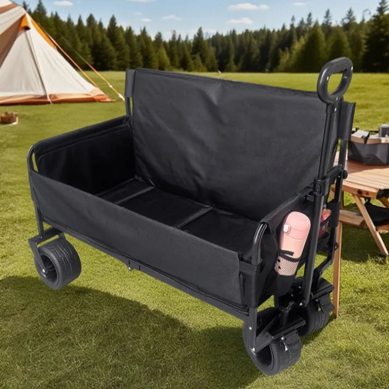 Outdoor Travel Seated Camping Cart Hiking Convenient Relaxing Large Capacity Loadable Trolley Outdoor Transported Multi Tools