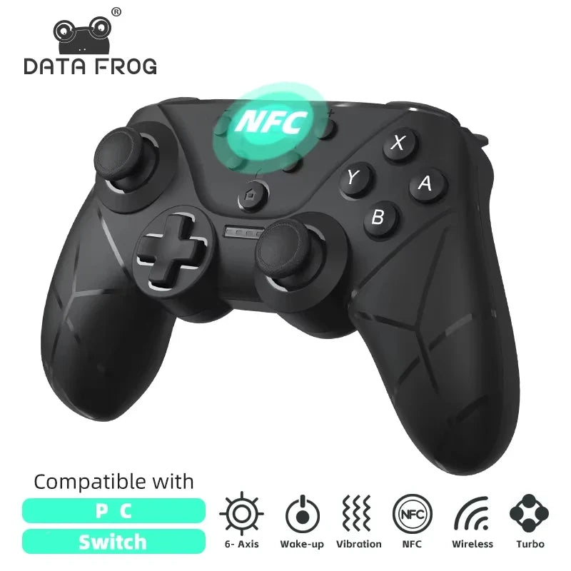 Data Frog Wireless Game Controller for Switch Console/Lite/OLED | NFC, Turbo, Vibration Adjustment Gamepad Joystick