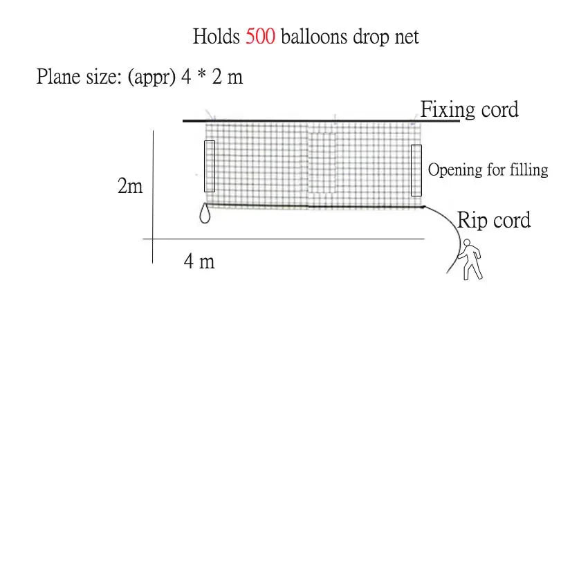 Balloon Drop Net Wedding Party Shopping Mall Activities Ceiling Decoration Manufacture Props Baby Shower Decor Party Supply