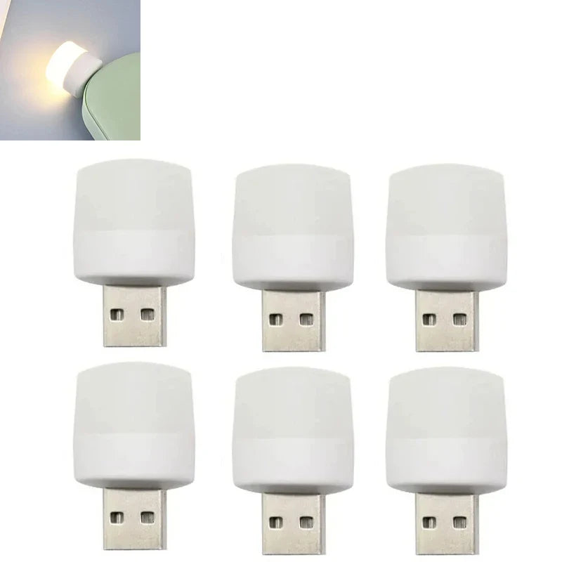 USB Night Light Mini LED Night Light USB Plug Lamp Power Bank Charging USB Book Lights Small Round Reading