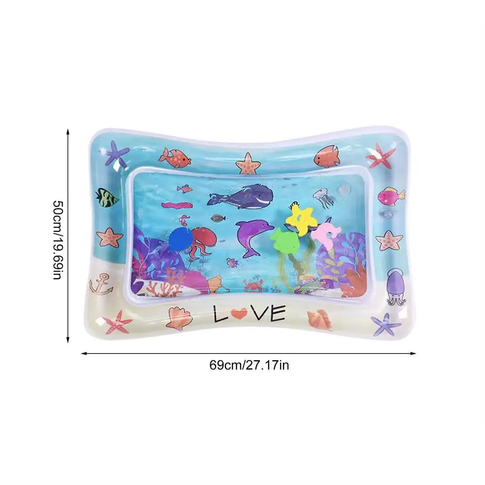 Sensory Water Play Mat For Cats Dogs Water Sensory Pad Thickened Water Sensory Playmat With Fish Pets Summer Playing Water Pad
