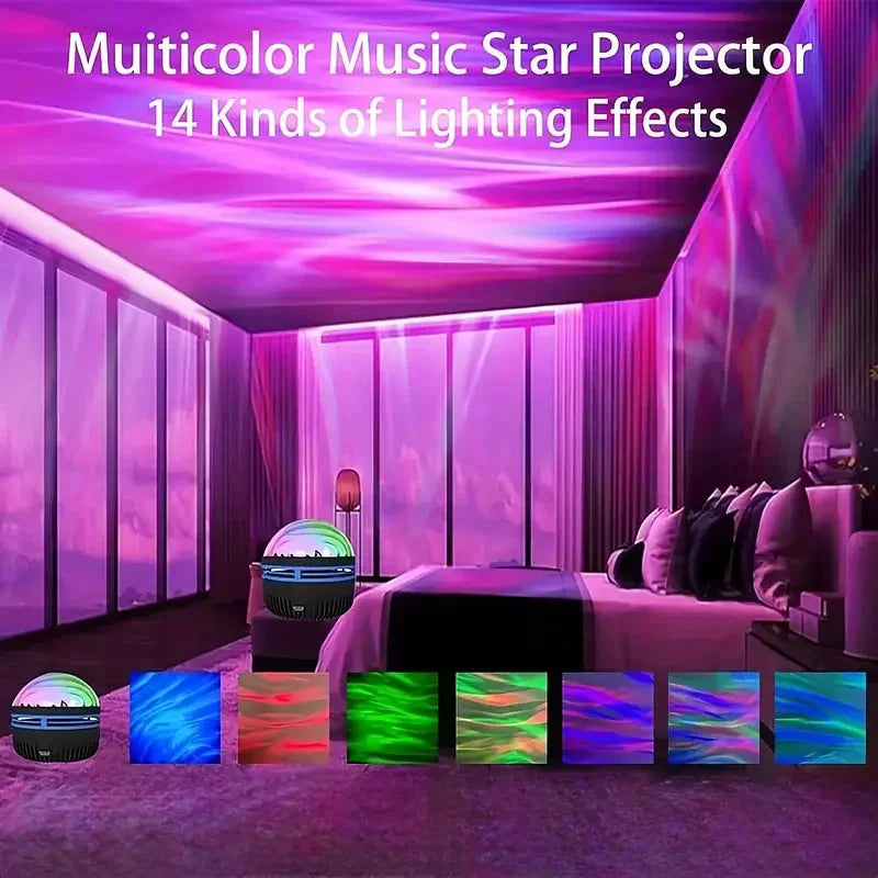 LED Projection Night Light with Remote Control - 7 Lighting Effects