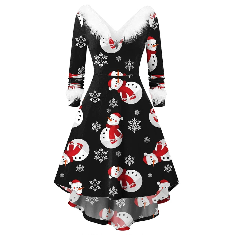 Christmas Dress Women Costumes 2023 Bodycon Elegant Vintage Cosplay Party Long Dresse for Female Clothing Sexy Big Skirt