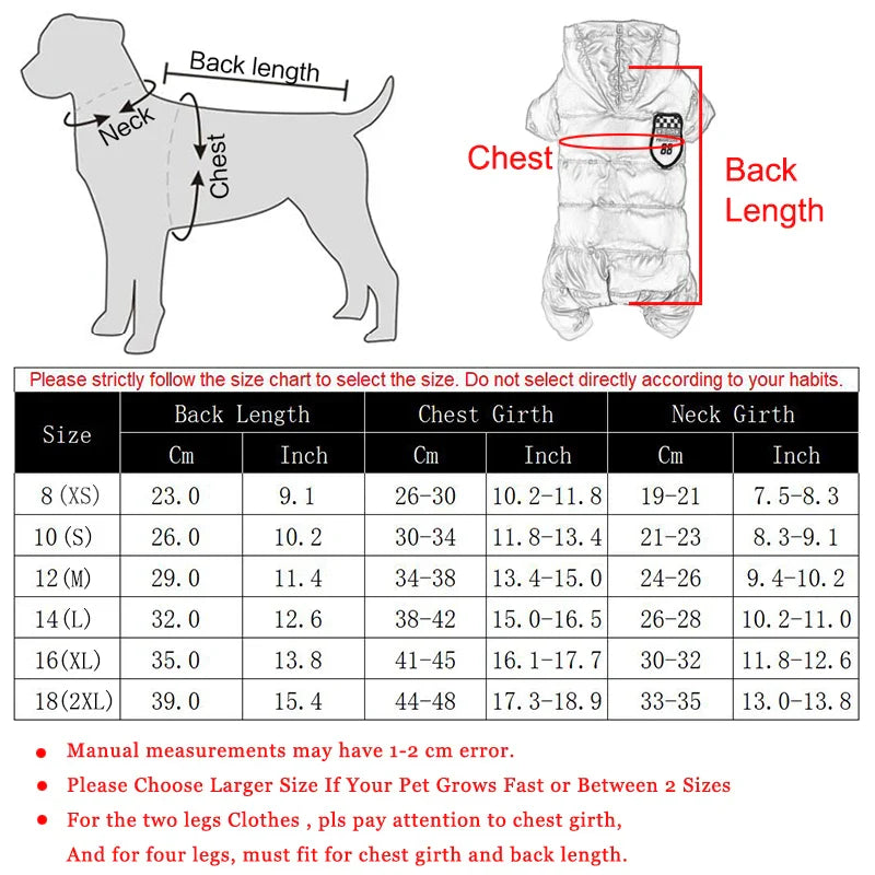 Autumn Winter Dog Clothes Warm Hooded Dog Coat Jacket For Small Dogs Waterproof Puppy Pet Jumpsuits Chihuahua Clothing Overalls