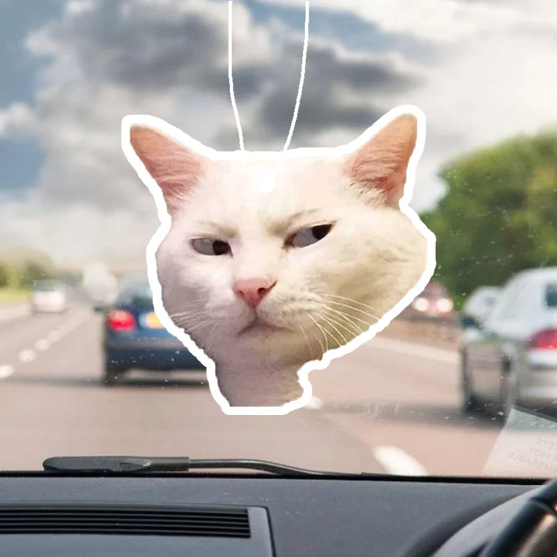 1pc Funny Cat Design Car Aromatherapy Tablet, Car Fragrance Tablet, Car Rearview Mirror Pendant, Wardrobe Aromatherapy Tablet