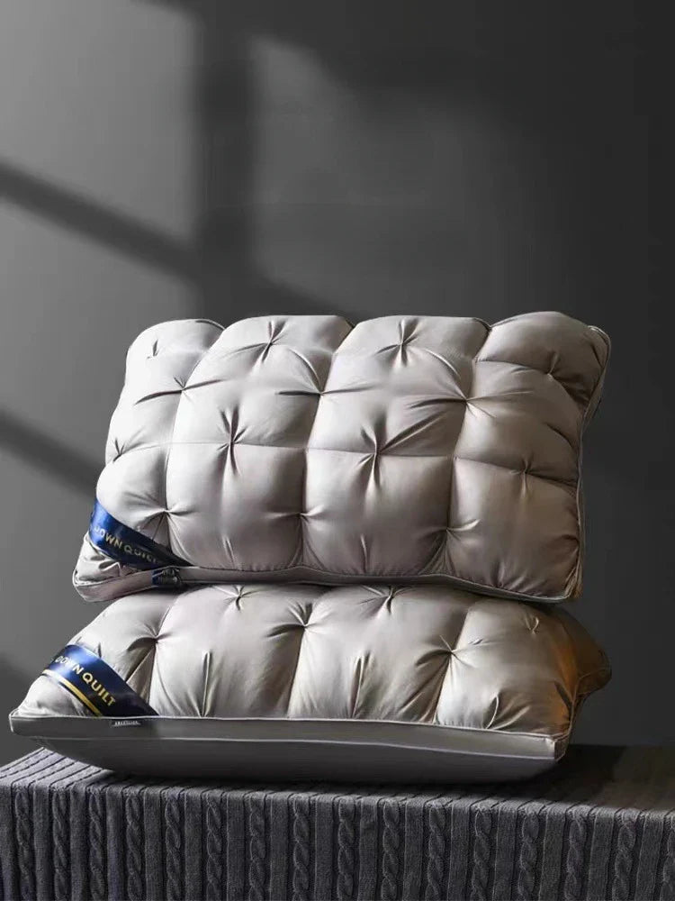 Pure Cotton 3D Bread Goose Down Feather Pillow Natural 95 White Goose Feather Guard Sleeping Neck Pillow Adult Home Hotel Use