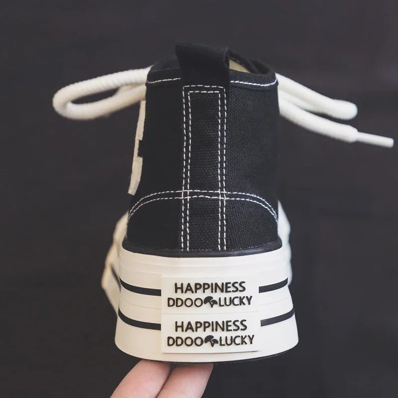2026 Summer Women's Sneakers New Canvas Lace-Up Women's Sports Shoes Breathable Platform Sneakers Shoes White Casual Women Shoes