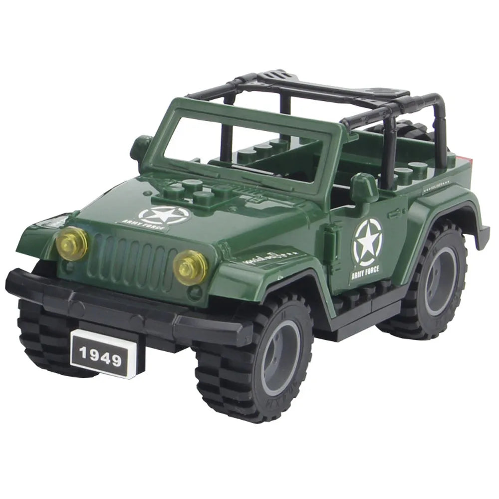 1Pcs Building Jeep Blocks Assembly Model Car Assembly Off-road Jeep Toy for Boy Military Building Blocks for Terrorist SWAT Team