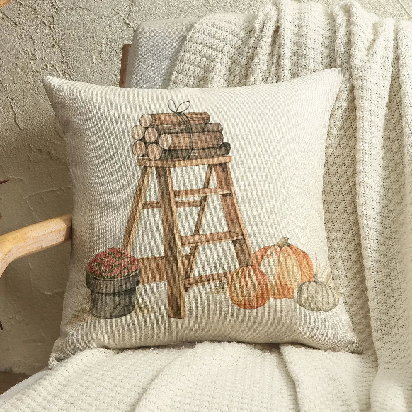 Pumpkin Car Sunflower pillows Thanksgiving Day Pillowcase Happy Autumn Cushion Cover Cotton Linen Sofa home decorations pillows