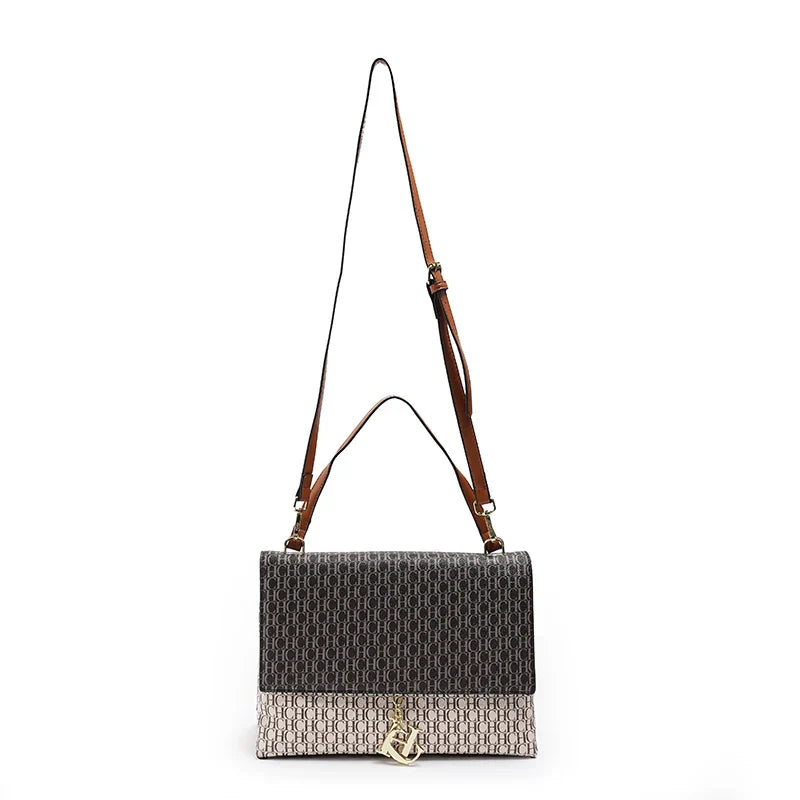 CH Retro Texture Women's Bag Printed Shoulder Bag Casual Fashion Square Small Women's Bag Tote Bag