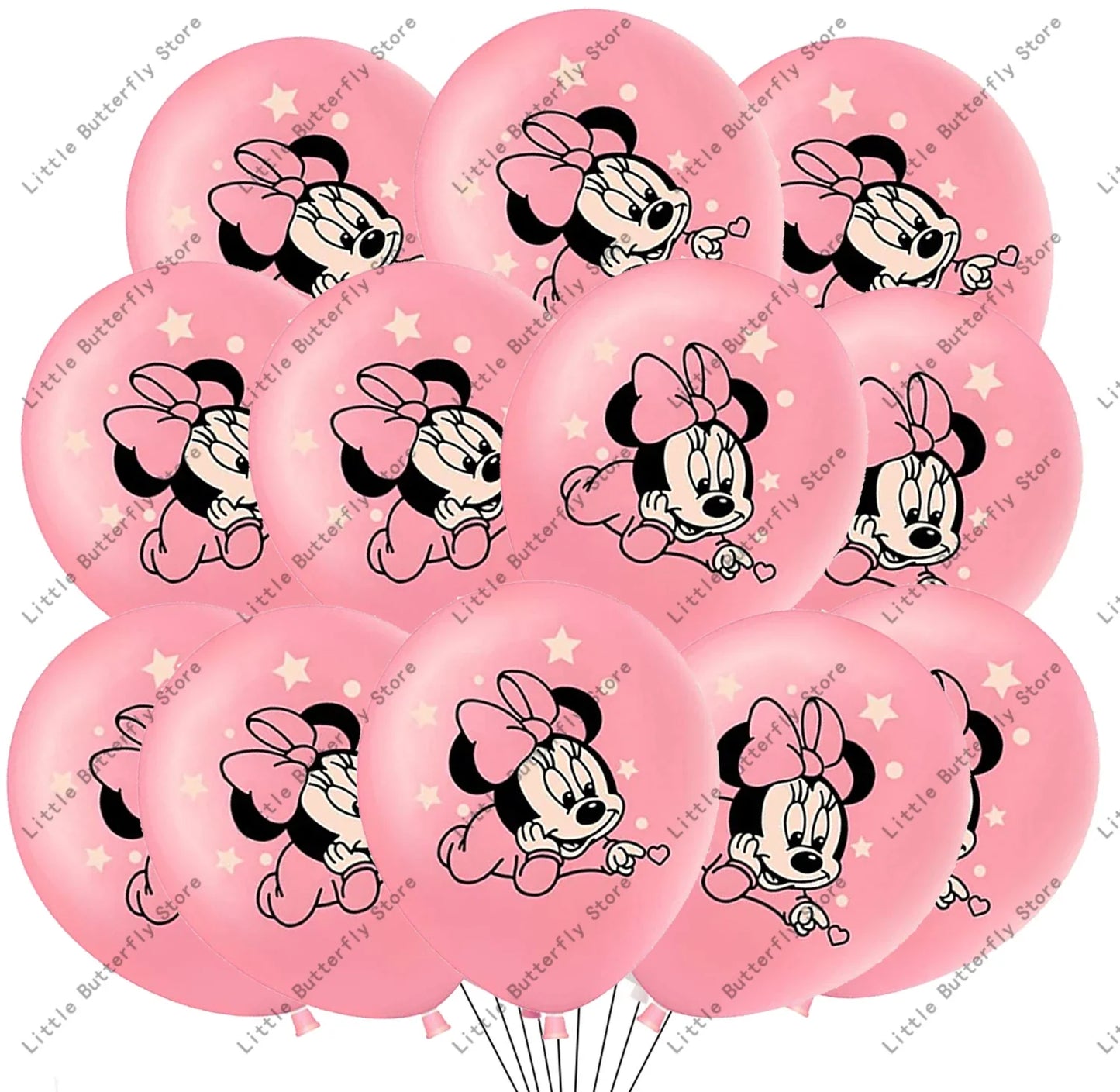 Disney 10/20/30pcs 12 Inch Pink Minnie Mouse Latex Balloon Party Supplies Party Balloon Balloons for Birthday Party Decorations