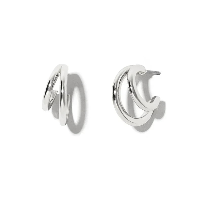 Cartilage 925 Silver Earrings Fashion C-shaped Zircon ear studs European American Geometric Piercing Earrings For Women Jewelry
