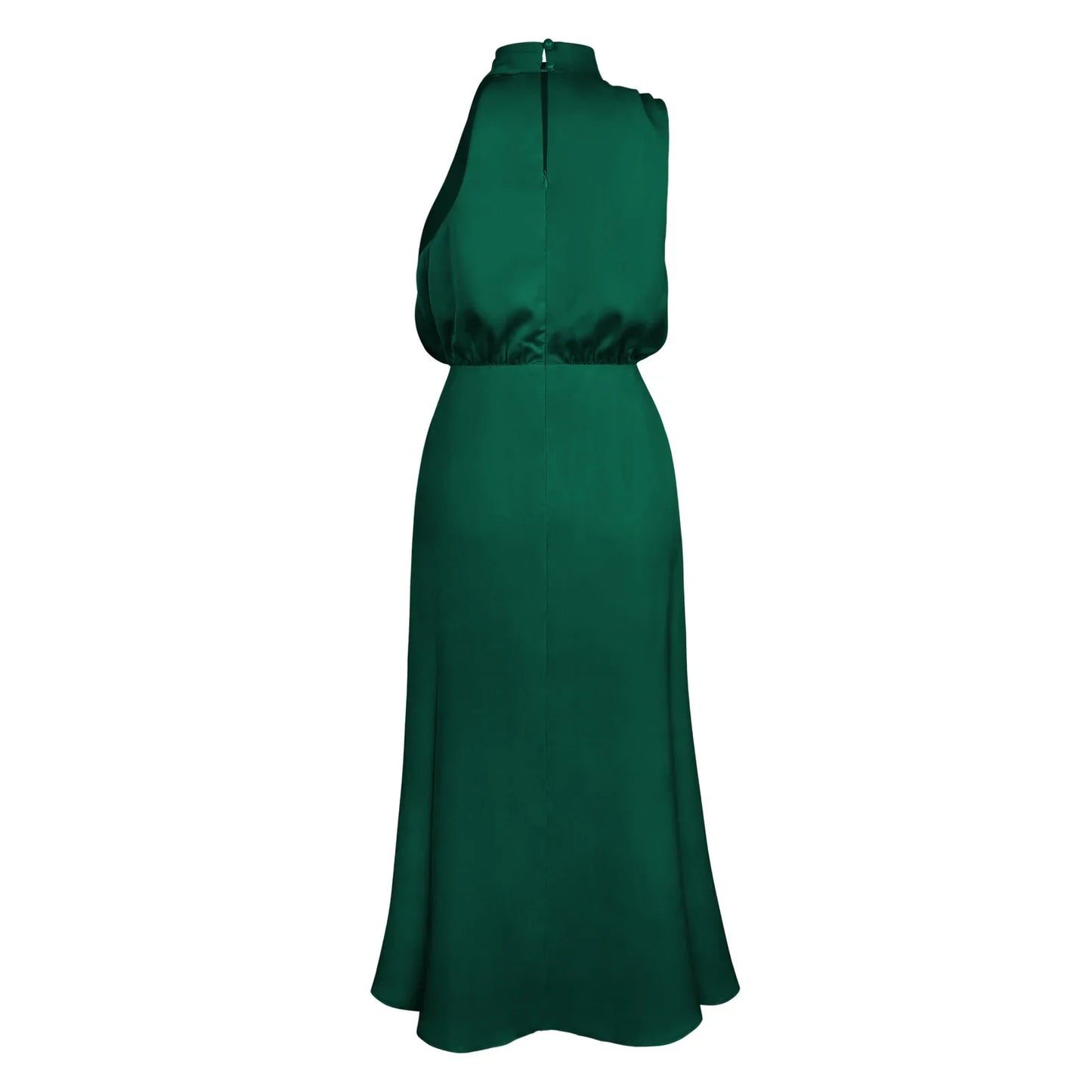 Summer Luxury Sleeveless Silk Satin Long Dress Women Elegant Off Shoulder Celebrity Evening Dress Partywear Lady Trumpet Dress