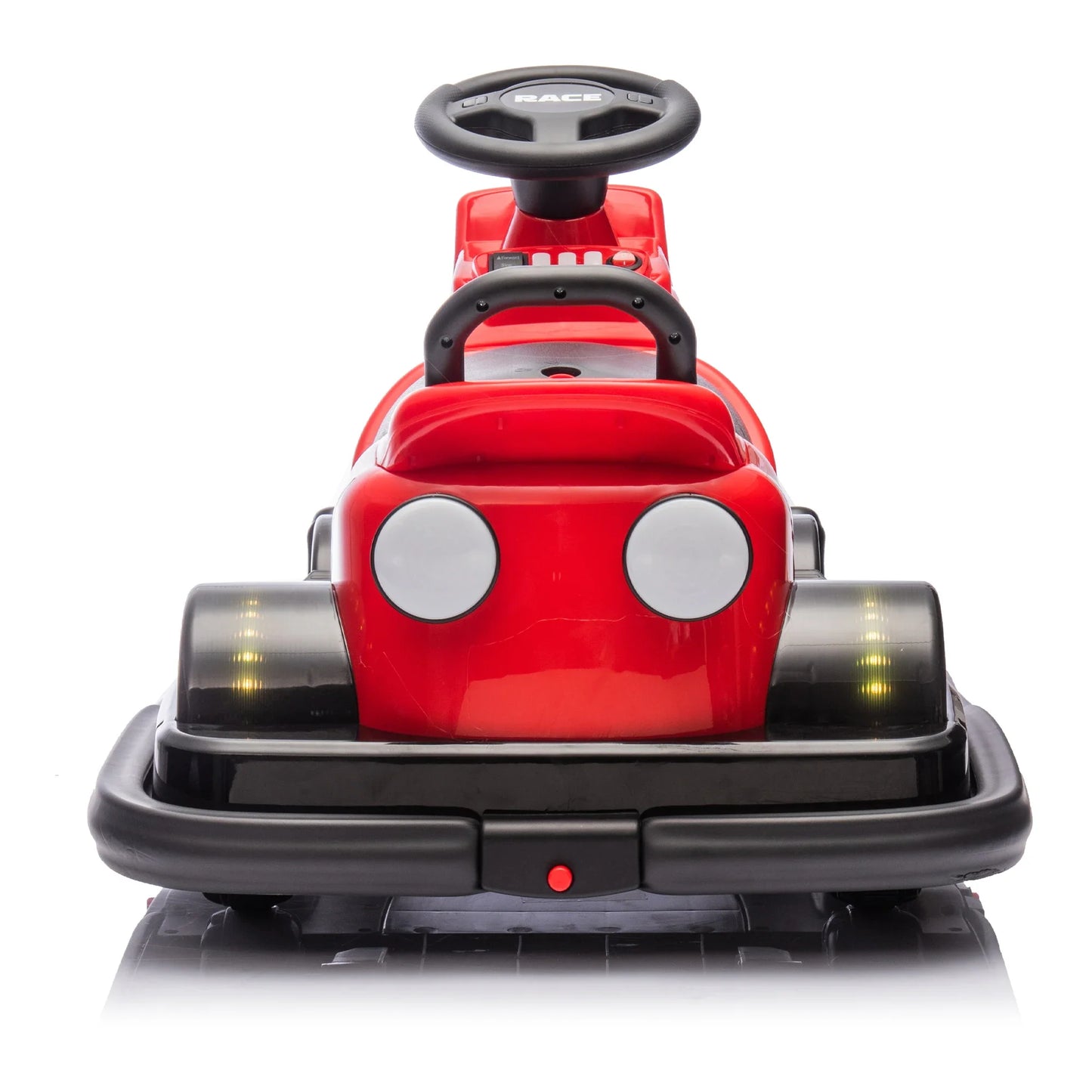 12V Kids Ride On Motor Bumper Car Rotate 360 degrees Collision triggers sound effects and lights,Four-wheel waterfall light