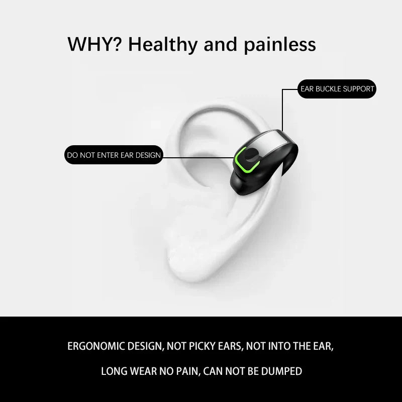 Bone Conduction 5.3 Wireless Bluetooth Headset Talking Clip-on Headset Long Time Wear Without Pain Ultra Long Battery Life