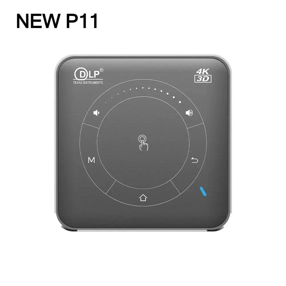 P11 Portable DLP Mini Projector Android 9.0 4K 2GB 4GB DDR4 16GB 32GB ROM Beamer 3000mA Home Cinema 2.4G 5G WiFi LED Projector