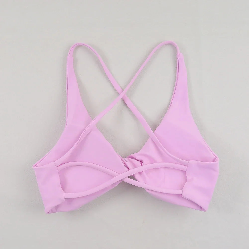 Sexy Slim Shoulder Straps Somfortable High Stretch Sports Underwear Gym Workout Breathable Detachable Yoga Bra