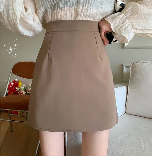 Mini Skirts Women Clothing Students Summer New Arrival High Waist Streetwear Candy Colors Faldas Mujer All-match Leisure Simple