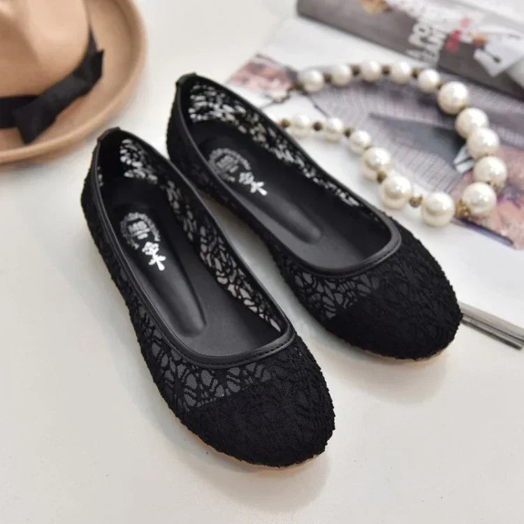 2024 New Women Flats Shoes Ballet Flats Fashion Bow-Knot Women Shoes Slip On Cut Outs Flat Sweet Hollow Summer Female Shoes