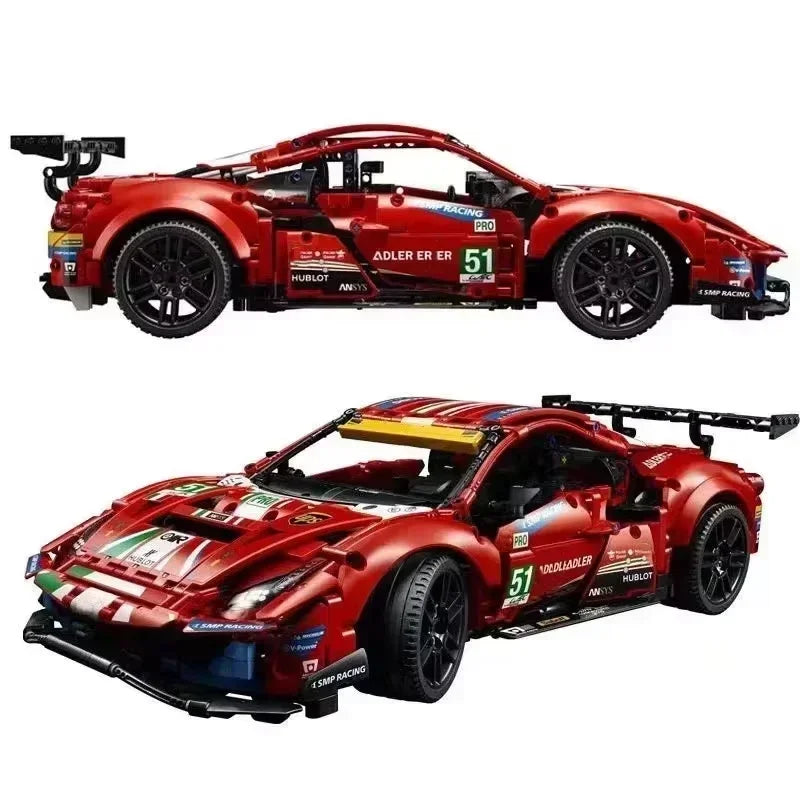 488 GTE Technical 42125 1684Pcs 1:10 Building Blocks MOC Sports Race Car DIY Vehicle Bricks Sports Car Model Kids Adult Assembly