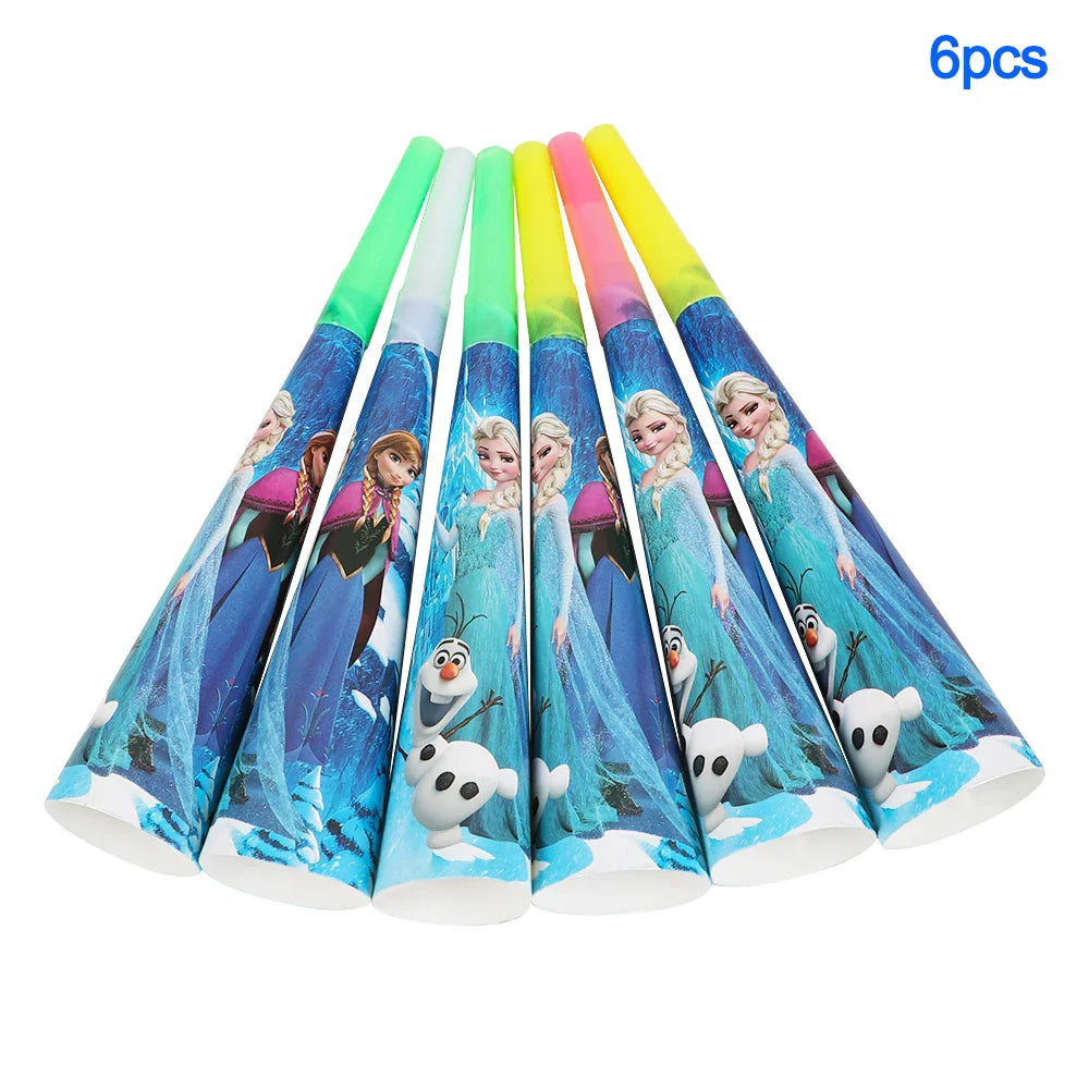 Frozen Anna Elsa Princess Birthday Party Decorations Balloon Disposable Tableware Party Supplies