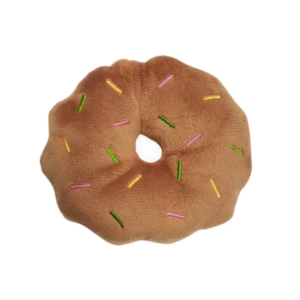 And Relieve Boredom For Dogs Chew Toy Cute Puppy Squeaker Sound Toys Doughnut Design Dog Supplies Puppy Chewing Toys Dog Toys