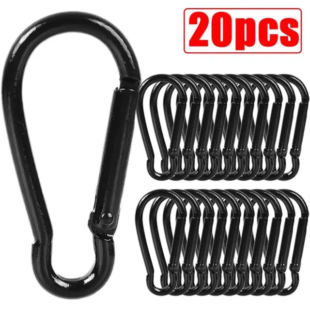 50/10pcs Mini Carabiner Keychain Alluminum Alloy D Type Buckle Spring