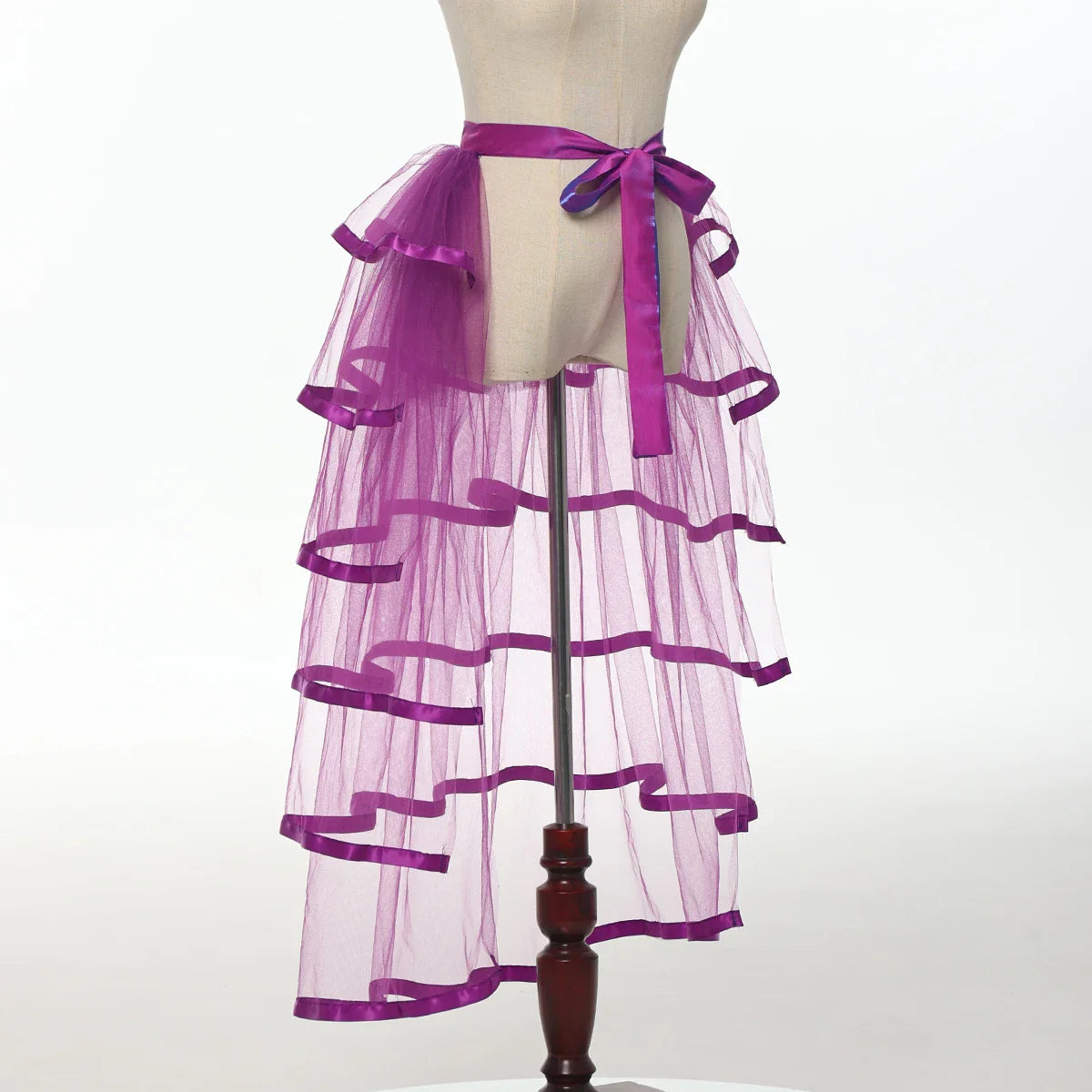 Steampunk Skirt Ruffles Tulle Overskirt Women Lady Gothic Punk Sexy Lolita Cocktail Party Puffy Mermaid Overskirts