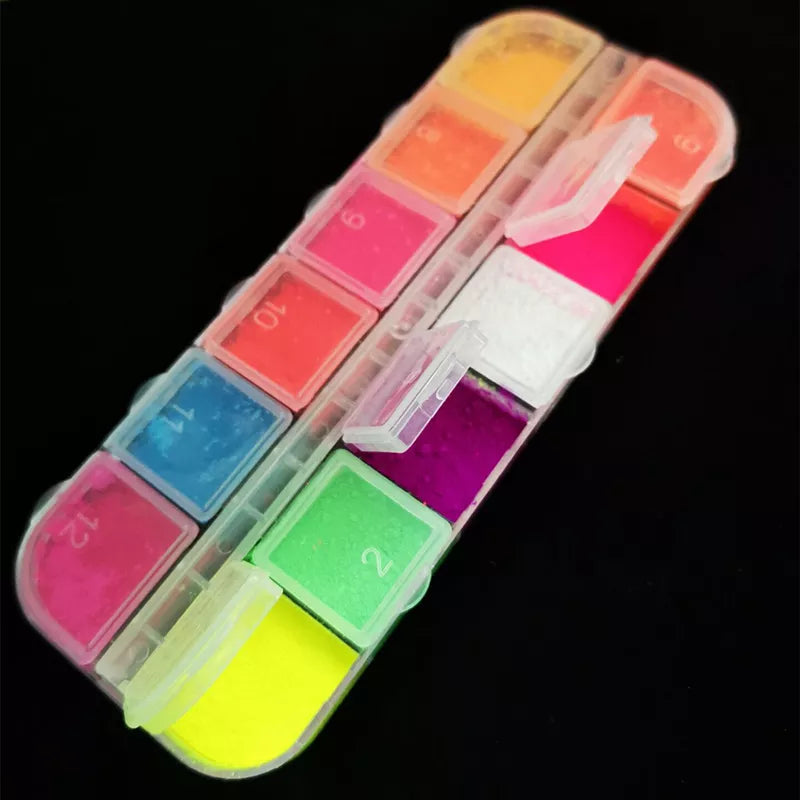 NEW Colors Phosphor Fluorescent Neon Pigment Eye Shadow Makeup Palette Shine Shimmer Shadow Face Body Nail Art  Powder Cosmetics