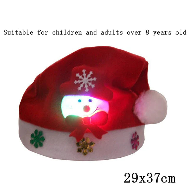 LED Christmas Hat Creative Flashing Led Light Knitted Hat Snowman Winter Warm Color Knitted Cap Christmas Gift