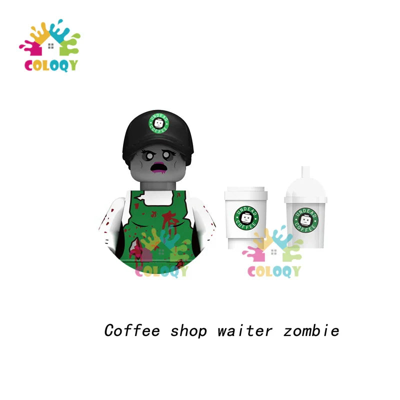 Kids Toys Zombies Building Blocks Line Infantry Soldiers Mini Action Figures Toys For Halloween Gifts For Boys