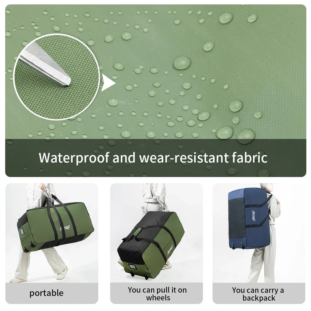 Outdoor Camping Picnic Equipment Storage Box, Tent Supplies Storage Box with Wheels, Large-Capacity Oversized Travel Bag