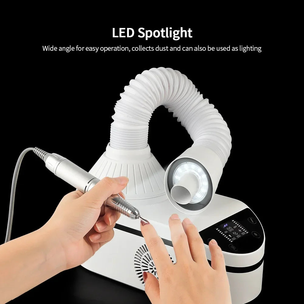230W Nail Vacuum Cleaner Nail Dust Collector Super Power Brushless Motor Nail Dust Suction Nails Art Salon Device LED Spotlight