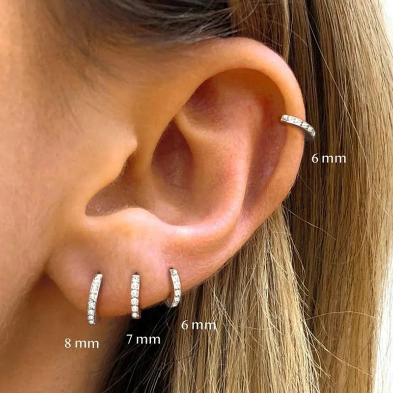 New 925 Sterling Silver Circle Zirconia Earrings Charm Personality Simple Style Earrings Birthday Gift For Women's Fine Jewelry